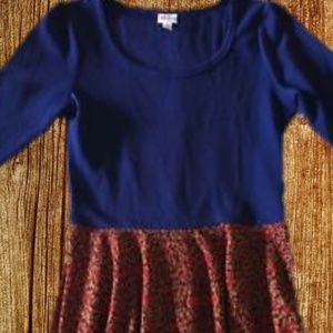 Like new Lularoe blue floral Nicole A- line dress